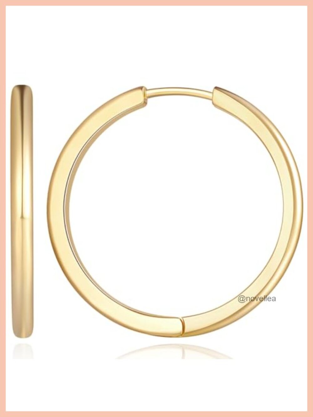 14K Gold Plated Hoop Earrings for Women Minimalist Huggie 30mm Elegance